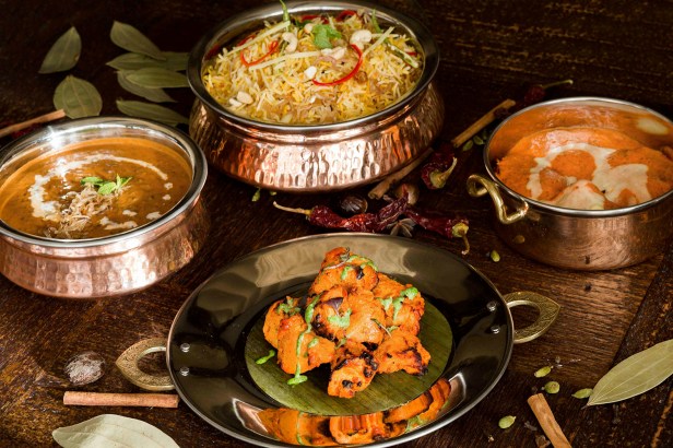 Daal Biryani and Paneer Khorma, middle image is Chicken tikka